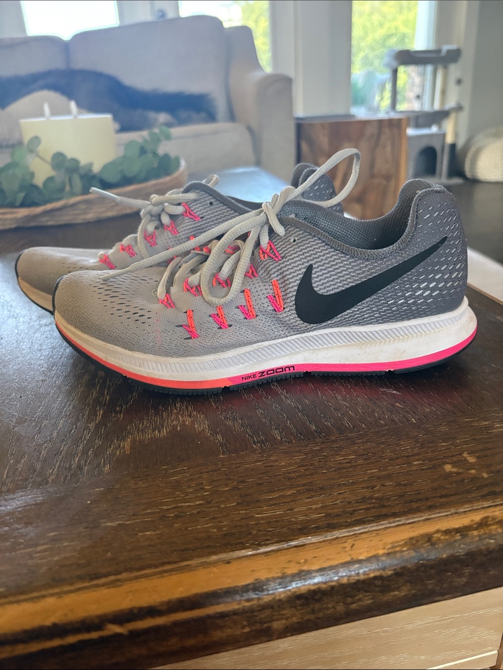 Nike Women's Gray and Pink Running Shoes